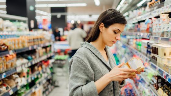 Woman shopping in supermarket