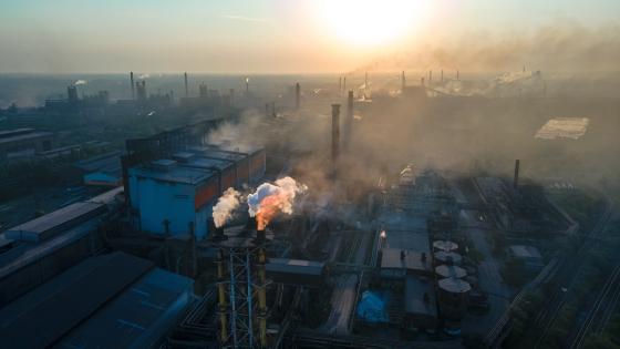 Smoke from factory chimneys