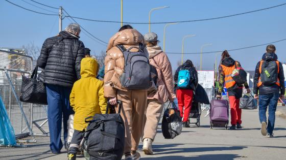 Refugees from Ukraine on the border with Slovakia