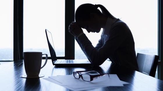 Stressed businesswoman